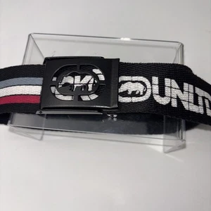 Ecko Unltd Streetwear Canvas Belt Logo Buckle Black White Letters Adjustable - Picture 1 of 9