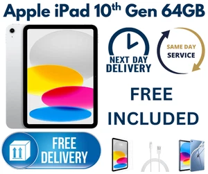 Apple iPad 10th Gen/ Generation 10.9" 2022 64GB - WIFI + 5G Silver Colour A++ - Picture 1 of 15