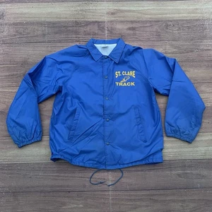Vintage 80s St Clare Track Staten Island NY Lightweight Lined Jacket Adult Sz L - Picture 1 of 11