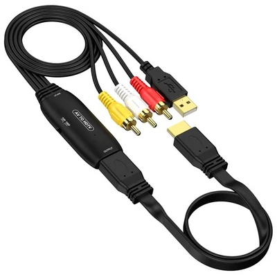 Male RCA to HDMI Converter with HDMI Cable, CVBS Composite AV to HDMI Convert... - Image 1 of 4