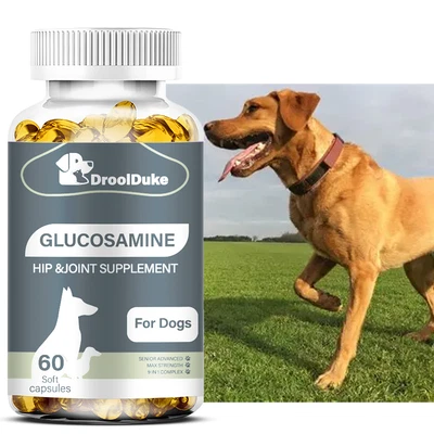 DROOL DUKE Glucosamine for Dogs Hip and Joint Supplement for Dogs Pain Relief 60 Softgels