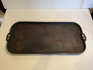 "Plancha de hierro fundido favorita Piqua Ware #9 logotipo de cara sonriente de 24"" de largo" - Imagen 1 de 11