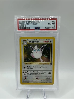 Pokemon 2000 Base Set 2 Wigglytuff Holo Rare PSA 8 NM-MT, #19/130 - Image 1 of 2