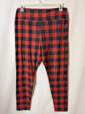 Leggings Canah altos y curvilíneos para 14-22 rojo búfalo negro a cuadros vacaciones de Navidad Foto 1 de 4