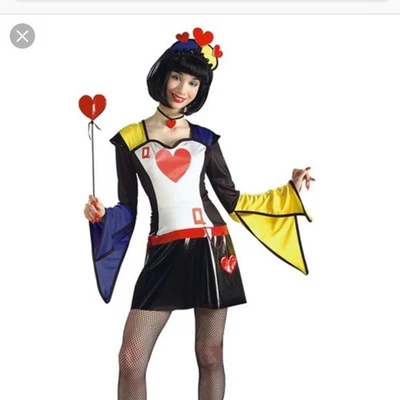 Disfraz Reina de Corazones Halloween Adolescente Joven Adulto Talla 2-6 Mascarada de Rubí Foto 1 de 3