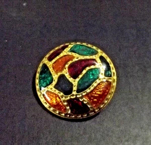 Couture Enamel Plique-a-Jour / Stainglass-Like Button (4565) - Picture 1 of 4