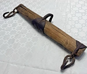 Antiker Singletree Pferdejoch Pflug / Wagen Anhängerkupplung Holzbalken Geschirr Americana - Bild 1 von 13