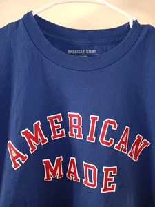 AMERICAN GIANT Flag Collection T-Shirt Herren XL Blau 100% Baumwolle - Bild 1 von 7