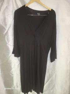Vestido camisero de algodón negro manga 3/4 para mujer Falls Creek XL - Imagen 1 de 5