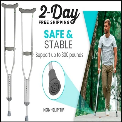 Muletas Para Adultos Livianas Comodas Ligeras Tamaño Mediano Juego De 2 - Изображение 1 из 4