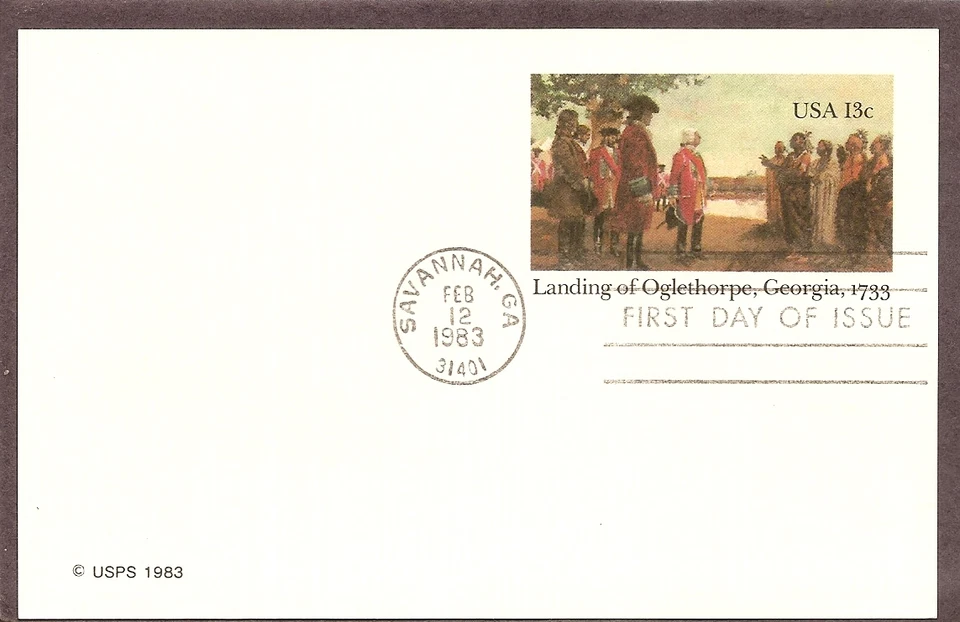 US SC # UX98 James Edward Oglethorpe FDC. Uncacheted. - Image 1 of 1