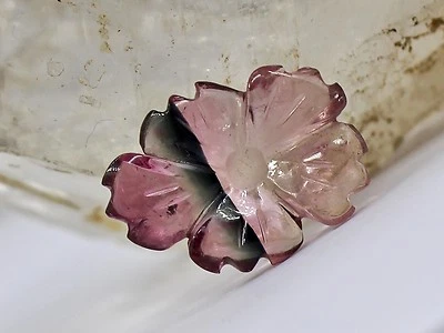 Natural Multi Tourmaline Carved Flower 4.65 Ct Gemstone Ring Pendant Design - Image 1 of 4