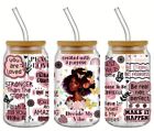 Black History Month  16oz Glass Can, Bamboo Lid Reusable Straw, With 2 Charms