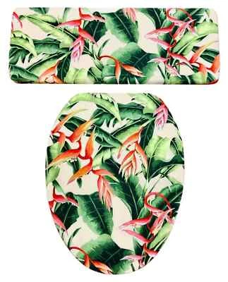 Heliconia Aloha Hawaii Island Selva Baño Decoración Asiento Inodoro Tapa Juego Foto 1 de 2