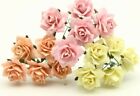 5x  Mulberry paper Roses Flowers 2cm  varied colours card making Wedding