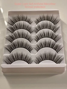 5 Pair 3D False Eyelashes Wispy Cross Long Thick Soft Fake Eye Lashes Makeup N48 - Picture 1 of 5