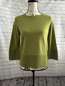 COS Green 100% Wool 3/4 Sleeve Knit Pullover Sweater Size XS - Picture 1 of 6