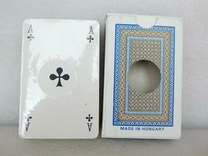 VINTAGE PLAYING CARDS PLASTIC COATED A/30 CANASTA BRIDGE MADE IN HUNGARY BLUE - Picture 1 of 6