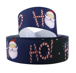 Christmas ribbon 1" grosgrain ribbon santa ribbon Ho Ho ribbon 5 Yds ships free - Picture 1 of 1