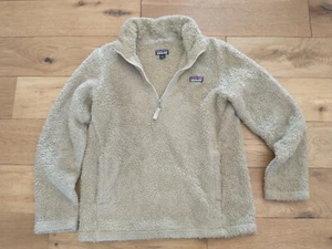 Patagonia Sweater Youth Large Tan Beige Pullover 1/4 Zip Los Gatos Fleece Soft - Picture 1 of 5
