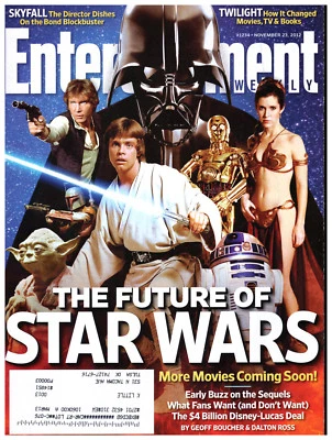 Entertainment Weekly November 23 2012 Mark Hamill Carrie Fisher Star Wars - Image 1 of 2