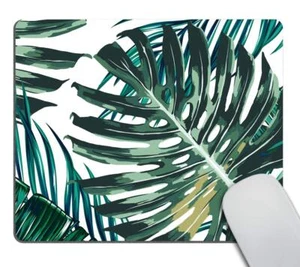 Palm Leaves Floral Mousepad Green Tropical Leaves Mouse Mat Mouse Pad Office ... - Picture 1 of 7