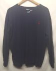 Polo By Ralph Lauren Long Sleeve Pullover T Shirt Navy Blue/Red Pony Men's Large
