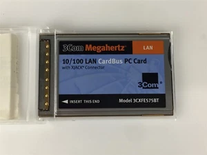 Carte PC 3COM Megahertz 10/100 LAN CardBus avec connecteur XJACK 3CXFE575BT - Photo 1/3