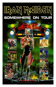 IRON MAIDEN 1987 SOMEWHERE ON TOUR PROMO POSTER 11x17 DISCOVERY DICKINSON - Picture 1 of 1