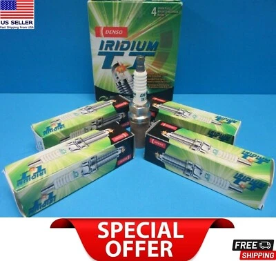 Set of 4 Spark Plugs Iridium TT DENSO Twin Tip 4702 IK20TT Preset Gap - Image 1 of 4