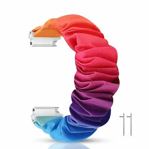 Rainbow Scrunchie canvas Band Strap For Samsung Galaxy Watch 42MM R810 R815 - Picture 1 of 3