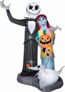 HALLOWEEN NIGHTMARE BEFORE CHRISTMAS SKELLINGTON SALLY ZERO Inflatable airblown - Picture 1 of 3