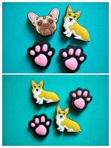Bull Dog Corgi Hundepfote Schuh Charm Stecker Knopf Haustier Zubehör kompatibel mit Crocs - Bild 1 von 3