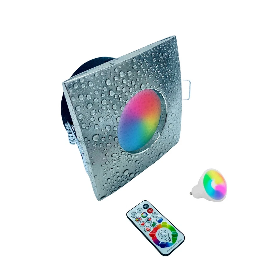 Faretto Led da incasso per bagno box doccia lampada RGBW GU10 cromoterapia IP54 - Immagine 1 di 4