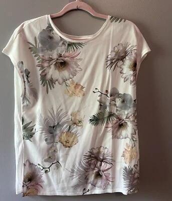 Ted Baker Kcarmaa Woodland Floral Print Shirt Size USA 6-8 TED 3 EUC Top Blouse - Image 1 of 4