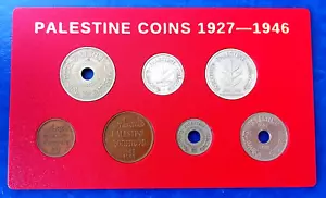 Juego Completo de Israel Palestina 1927-1946 Mandato Británico - Lote de 7 Monedas - Imagen 1 de 2