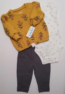 Carter's Child Of Mine Baby Girl Yellow Sweater 3-Piece Outfit Size 3-6 Months - Picture 1 of 7