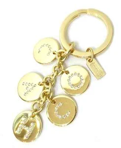 NWT COACH LETTERS PAVE CRYSTAL CHARM MIX KEY CHAIN KEY RING FOB F69939 - Picture 1 of 1