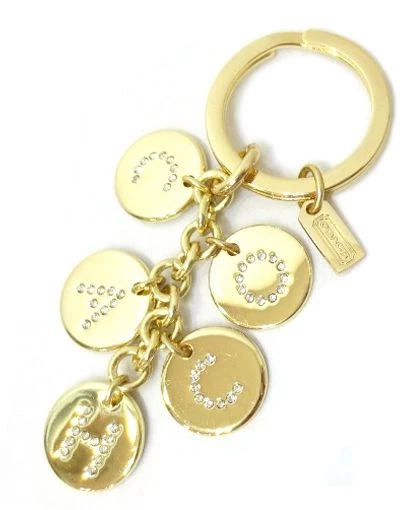 NWT COACH LETTERS PAVE CRYSTAL CHARM MIX KEY CHAIN KEY RING FOB F69939 - Image 1 of 1