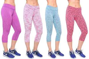 Leggings para mujer cintura alta 3/4 - Pantalones de lycra elásticos de yoga, running y gimnasio - Imagen 1 de 2
