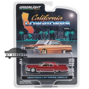 GREENLIGHT CALIFORNIA LOW RIDERS 1973 CADILLAC COUPE DEVILLE 1/64 MAROON 63040 E - Picture 1 of 1