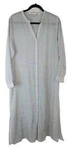 Soft Surrounding Petite Medium Midi Button Up Sheer Top Long Sleeve (9) - Picture 1 of 12