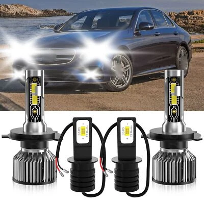 For Mercedes-Benz E300 1995 4x Front LED Headlight High/Low Fog Light Bulb 6500K - Image 1 of 4