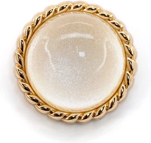 20 Pcs Clear Glass Dome White Shimmer Layer Sewing Metal Shank Coat Buttons -25M - Picture 1 of 7