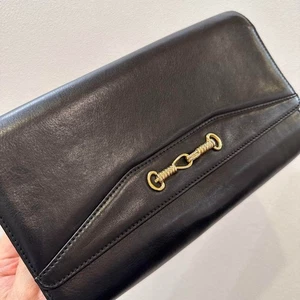 Gebrauchte alte CELINE Umhängetasche Clutch schwarz Kette Leder - Bild 1 von 19