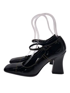 PRADA Pumps Square Toe Y2k Archive 36.5 BLK Enamel With Small Scratch Used - Picture 1 of 7