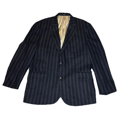 Blazer Kroon 46R Lana Cachemira Vertical Rayas Chaqueta Abrigo Deportivo Hermoso Foto 1 de 4