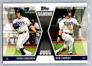 2011 Topps Update #DD-24 Evan Longoria / Ben Zobrist Diamond Duos Tampa Bay Rays - Picture 1 of 2