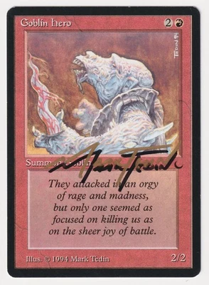 Gold Shadow Signed Goblin Hero Proof LP The Dark Artist Mark Tedin MTG Magic AP! - Image 1 of 2