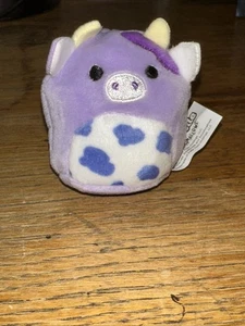 New 2 " Inch Squishville Squishmallow Bubba the Purple Cow from Pastel Squad - Picture 1 of 2